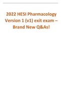 2022 HESI Pharmacology Version 1 (v1) exit exam – Brand New Q&As
