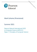 Pearson Edexcel International GCSE in  Computer Science (4CP0_01)Paper 1: Principles of Computer Science || MARK SCHEME 2021.
