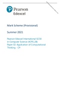 Pearson Edexcel International GCSE in Computer Science (4CP0_2B) Paper 02  : Application of Computational Thinking -  C# || MARK SCHEME 2021