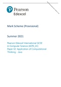 Pearson Edexcel International GCSE || Computer Science PAPER 1 AND 2: Application of Computational Thinking ||MARK SCHEME 2021 BUNDLE.