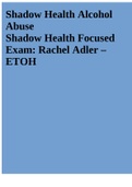 Shadow Health Alcohol Abuse Shadow Health Focused Exam: Rachel Adler – ETOH