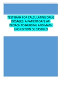 Test Bank for Calculating Drug Dosages A Patient-Safe Approach to Nursing and Math 2nd Edition de Castillo