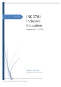 INC 3701 Inclusive Education Assignment 2 2021.