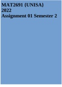 MAT2691 {UNISA} 2022 Assignment 01 Semester 2