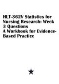 HLT-362V Statistics for Nursing Research&colon; Week 3 Questions A Workbook for Evidence Based Practice