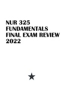NUR 325 FUNDAMENTALS FINAL EXAM REVIEW 2022