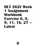 HLT 362V Week 1 Assignment Workbook Exercise 6, 8, 9, 11, 16, 27 – Latest