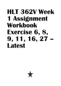 HLT 362V Week 1 Assignment Workbook Exercise 6&comma; 8&comma; 9&comma; 11&comma; 16&comma; 27 &ndash; Latest