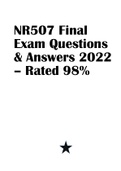 NR507 Final Exam Questions & Answers 2022 &ndash; Rated 98&percnt;