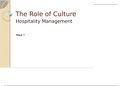 The role of culture 