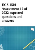 ecs1501 Assessment 12 of 2022 expected questions and answers