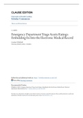  Emergency Department Triage Acuity Ratings&colon; Embedding Esi Into the Electronic Medical Record