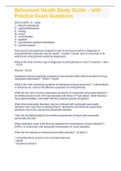 Behavioral Health Study Guide &ndash; with Practice Exam Questions