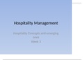 Hospitality concepts and emerging ones 