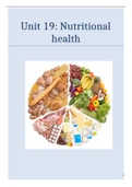 Unit 19: Nutritional health assessment complete solutions