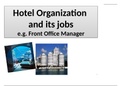 Hotel organisation and its jobs 
