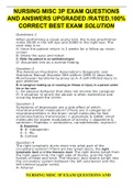 NURSING MISC 3P EXAM QUESTIONS AND ANSWERS UPGRADED &sol;RATED&comma;100&percnt; CORRECT BEST EXAM SOLUTION