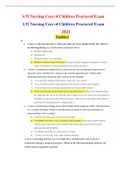 Nursing Care &colon; ATI RN Nursing Care of Children Proctored Exam more than 350 revision questions &comma; updated 2022&period; 