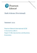 Pearson Edexcel International GCSEIn Economics (4EC1)  Paper 01 Microeconomics and Business Economics  ||  MARK SCHEME  2021