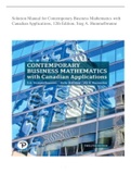 Solution Manual for Contemporary Business Mathematics with Canadian Applications, 12th