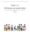 Toets 1.1.1 het beroep van sociaal werk ( Social Work leerjaar 1)