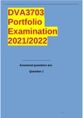 DVA3703 Portfolio Examination 2021/2022