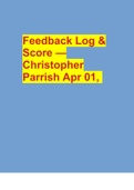 Feedback Log & Score — Christopher Parrish Apr 01,