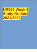 NR565 Week 6 Study Outline 2021/2022