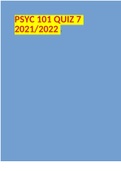 PSYC 101 QUIZ 7 2021/2022