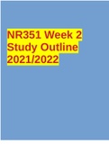 NR351 Week 2 Study Outline 2021/2022