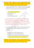 NURSING FUNDAMENTAL EXAM 1 QUESTIONS AND ANSWERS 100&percnt;CORRECT&sol;CERTIFIED BEST GRADED A&plus; GUARANTEED SUCCESS NEW UPDATE 2022