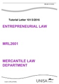 ENTREPRENEURIAL LAW  MRL2601