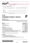 AQA GCSE COMBINED SCIENCE&colon;TRILOGY Foundation Tier Chemistry paper 2F QP June2021 