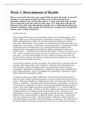 Week 1&colon; Determinants of Health