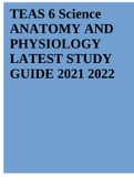 TEAS 6 Science ANATOMY AND PHYSIOLOGY LATEST STUDY GUIDE 2021 2022