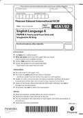 Pearson Edexcel International GCSE ||English Language A PAPER 2: Poetry and Prose Texts and  Imaginative Writing || QUESTION PAPER 2021