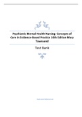 Psychiatric Mental Health Nursing: Concepts of Care in Evidence-Based Practice 10th Edition Mary Townsend Test Bank
