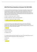 Exam &lpar;elaborations&rpar; &Tab;AHA PALS  Q & A Fall 2021&sol;2022&period; 