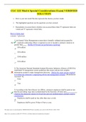 CLC 222 Mod 6 Special Considerations Exam&vert; VERIFIED SOLUTION