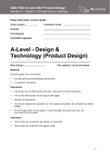 AQA 7552 A Level D&T Product Design Series A - Paper 2 Designing & making principles
