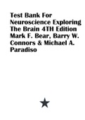 Test Bank For Neuroscience Exploring The Brain 4TH Edition Mark F. Bear, Barry W. Connors & Michael A. Paradiso