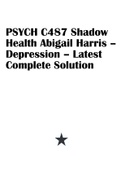 PSYCH C487 Shadow Health Abigail Harris – Depression – Latest Complete Solution