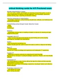 Critical thinking cards for ATI Proctored exam &lpar;answered&rpar; 