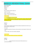 BIOD121 REVIEW FINAL EXAM
