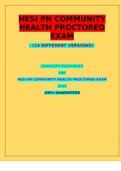 HESI PN COMMUNITY HEALTH PROCTORED EXAM (14 VERSIONS)/HESI PN COMMUNITY HEALTH PROCTORED EXAM (14 VERSIONS)