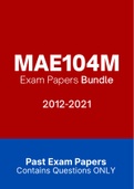 MAE104M - Exam Questions PACK (2012-2021)