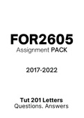 FOR2605 - Assignment Tut201 feedback (Questions & Answers) (2017-2022) 