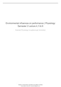 Environmental influences on performance | Physiology Semester 2 Lecture 4, 5 & 6