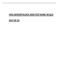 Exam (elaborations) 	HESI GERONTOLOGY 2020 testbankupdated  