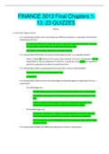 FINANCE 3013 Final Chapters 1- 13&comma; 23 QUIZZES